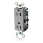 Tamper Resistant Duplex Receptacle, 15 Amp, 125V, Gray