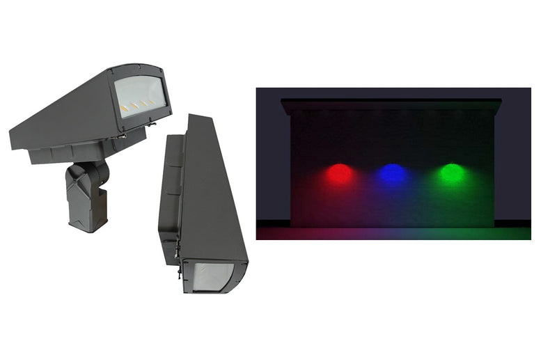 LED Static Color Area, Flood and Wall Light, 80 watt, Blue, Green, Red or Amber CCT