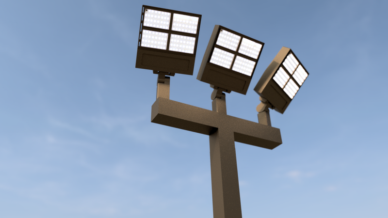 Picture Just To Show Pole Setup with Fixture (Fixture Pictured is Not Actual Fixture)