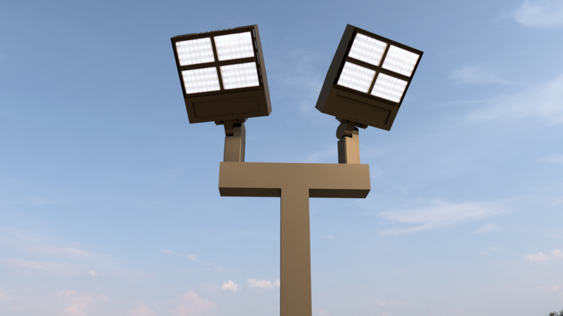 Picture Just To Show Pole Setup with Fixture (Fixture Pictured is Not Actual Fixture)