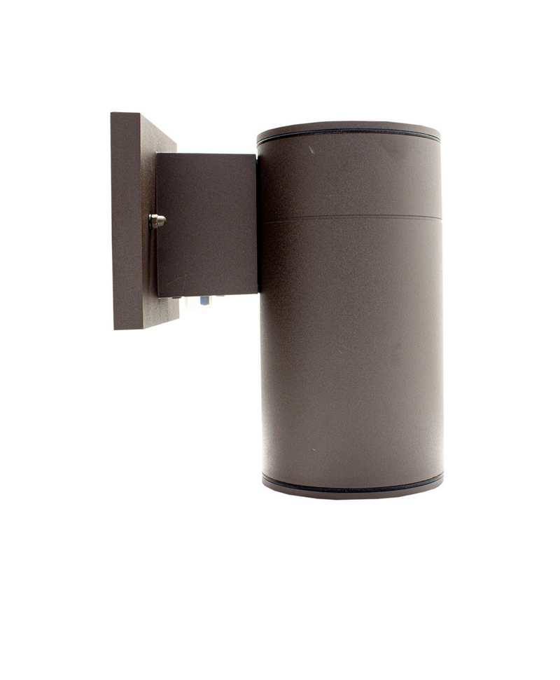 LED Outdoor Wall Cylinder Downlight, 15 watt, Selectable CCT, Bronze or Brushed Nickel