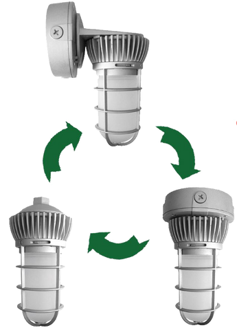 LED Universal Mount Vapor Tight Lights, 20W, 1785 Lumens, 3000K or 5000K