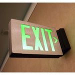 LED Die-Cast Aluminum Exit Sign, Universal Single/Double faced, Green