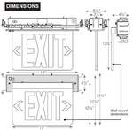 LED NYC Approved Recessed Aluminum Edge Lit Exit Sign, Single Face