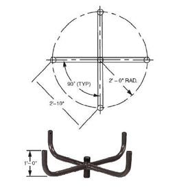 Four Fixture Lightpole "X" Configuration Bullhorns WS-107620