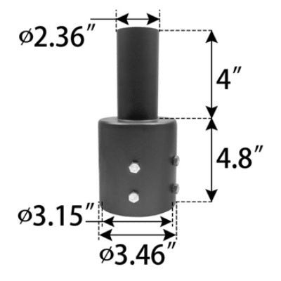 Round Tenon Adapter, 3 Inch, Bronze Finish