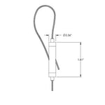 Adjustable non-power feed ceiling assembly with Cross Cable Gripper 1/16 inch Looped Galvanized cable 5, 10, 15, and 20 Feet