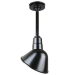 Quick Ship 10" Angled Shade Hi-Lite Stem Hung Pendant Collection, H-QSN18110 Series (Black, White, Galvanized Finishes)