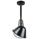 Quick Ship 12" Angled Shade Hi-Lite Stem Hung Pendant Collection, H-QSN18112 Series (Black, White, Galvanized, Oil Rubbed Bronze Finishes)