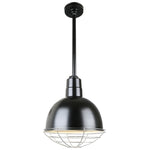 Quick Ship Hi-Lite 10" Deep Bowl Collection Stem Hung Pendant, H-QSN16110 Series (Black, White, Galvanized Finishes)