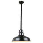 Quick Ship Hi-Lite 18" Warehouse Collection Stem Mount Pendant, H-QSN15118 Series (Black, White, Galvanized Finishes)