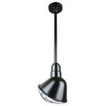 Quick Ship 10" Angled Shade Hi-Lite Stem Hung Pendant Collection, H-QSN18110 Series (Black, White, Galvanized Finishes)