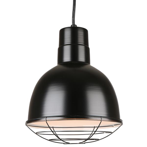 Quick Ship Hi-Lite 10" Deep Bowl Collection Cord Hung Pendant, H-QSN16110 Series (Black, White, Galvanized Finishes)