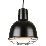 Quick Ship Hi-Lite 12" Deep Bowl Collection Cord Hung Pendant, H-QSN16112 Series (Black, White, Galvanized, Oil Rubbed Bronze Finishes)