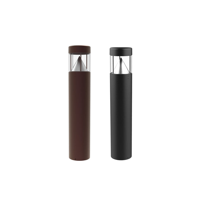 8" Flat Cone Bollard, 2000 Lumens, 4000K or 5000K, Selectable Wattage, 120-277V, Black or Bronze