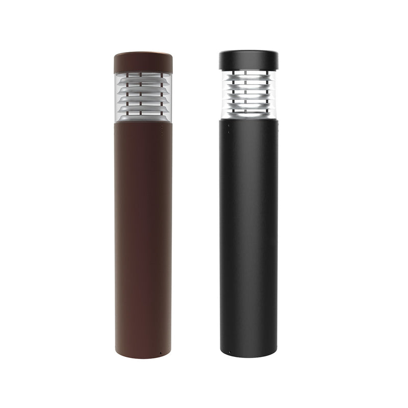 8" Flat Louver Bollard, 2000 Lumens, 4000K or 5000K, Wattage Selectable, 120-277V, Black or Bronze