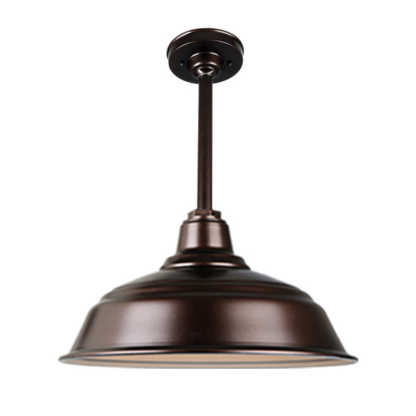 Quick Ship Hi-Lite 17" Curved Warehouse Collection Stem Mount Pendant, H-QSN15117 Series Oil Rubbed Bronze Finish