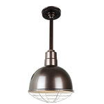 Quick Ship Hi-Lite 10" Deep Bowl Collection Stem Hung Pendant, H-QSN16110 Series (Black, White, Galvanized Finishes)