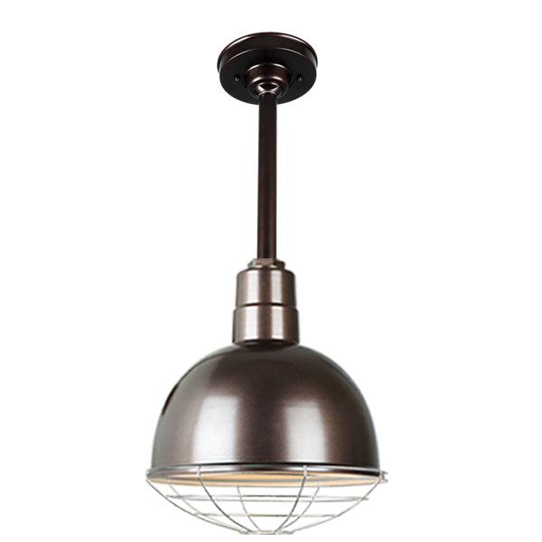 Quick Ship Hi-Lite 12" Deep Bowl Collection Stem Hung Pendant, H-QSN16112 Series Oil Rubbed Bronze Finish