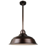 Quick Ship Hi-Lite 17" Curved Warehouse Collection Stem Mount Pendant, H-QSN15117 Series Oil Rubbed Bronze Finish