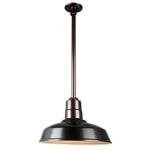 Quick Ship Hi-Lite 16" Warehouse Collection Stem Mount Pendant, H-QSN15116 Series Oil Rubbed Bronze Finish