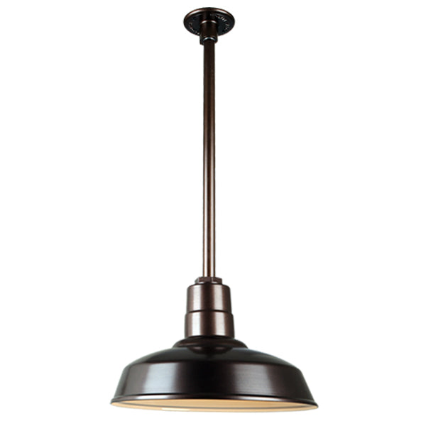 Quick Ship Hi-Lite 14" Warehouse Collection Stem Mount Pendant, H-QSN15114 Series Oil Rubbed Bronze Finish