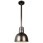 Quick Ship Hi-Lite 10" Deep Bowl Collection Stem Hung Pendant, H-QSN16110 Series, Oil Rubbed Bronze Finish