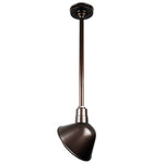 Quick Ship 10" Angled Shade Hi-Lite Stem Hung Pendant Collection, H-QSN18110 Series Oil Rubbed Bronze Finish