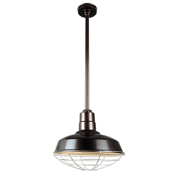 Quick Ship Hi-Lite 18" Warehouse Collection Stem Mount Pendant, H-QSN15118 Series (Black, White, Galvanized Finishes)