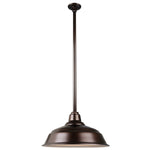 Quick Ship Hi-Lite 17" Curved Warehouse Collection Stem Mount Pendant, H-QSN15117 Series Oil Rubbed Bronze Finish