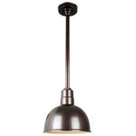 Quick Ship Hi-Lite 12" Deep Bowl Collection Stem Hung Pendant, H-QSN16112 Series (Black, White, Galvanized Finishes)