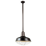 Quick Ship Hi-Lite 14" Warehouse Collection Stem Mount Pendant, H-QSN15114 Series (Black, White, Galvanized, Finishes