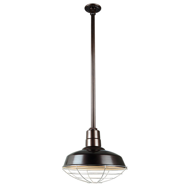 Quick Ship Hi-Lite 16" Warehouse Collection Stem Mount Pendant, H-QSN15116 Series Oil Rubbed Bronze Finish