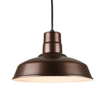 Quick Ship Hi-Lite 14" Warehouse Collection Cord Hung Pendant, H-QSN15114 Series Oil Rubbed Bronze Finish