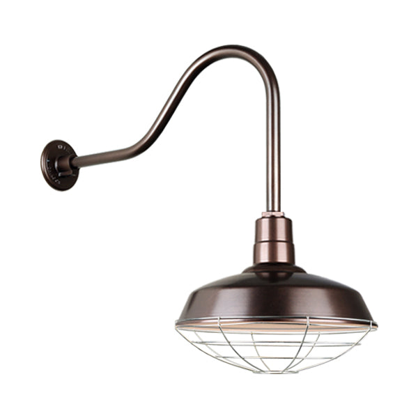 Quick Ship 16" Shade Hi-Lite Gooseneck, Warehouse Collection, H-QSN15116 Series Oil Rubbed Bronze Finish