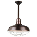 Quick Ship Hi-Lite 18" Warehouse Collection Stem Mount Pendant, H-QSN15118 Series Oil Rubbed Bronze Finish