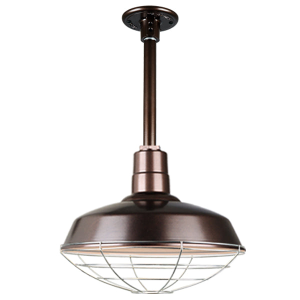 Quick Ship Hi-Lite 18" Warehouse Collection Stem Mount Pendant, H-QSN15118 Series Oil Rubbed Bronze Finish