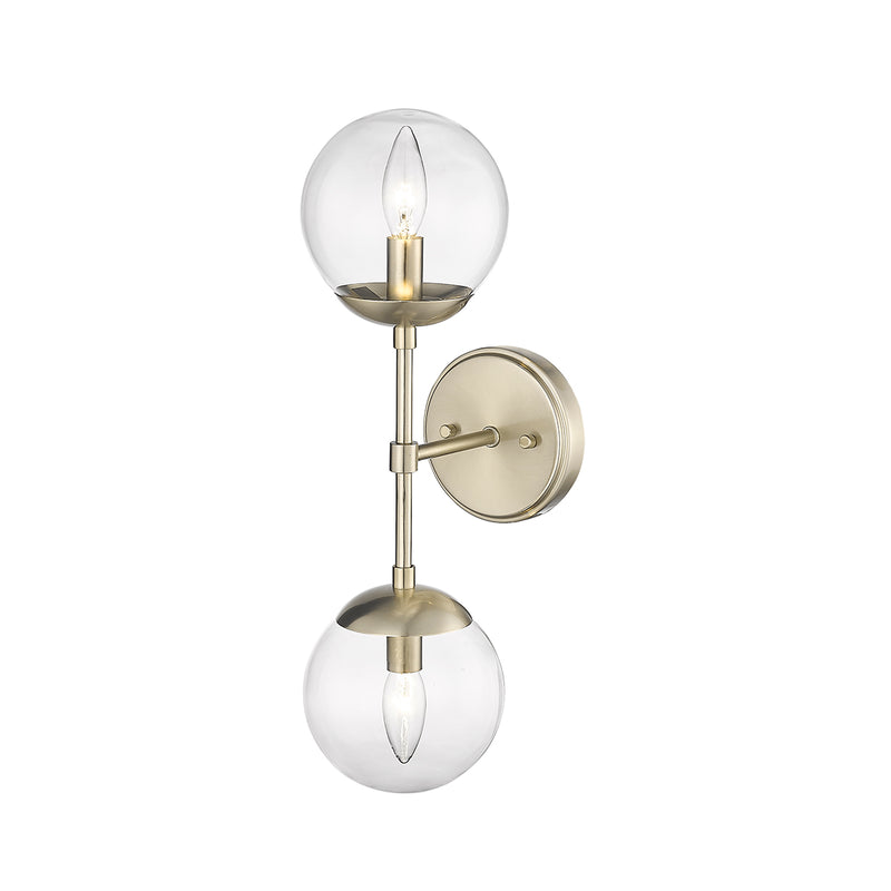 Millennium Lighting 2 Light Sconce, Matte Black or Modern Gold Finish, Avell Collection