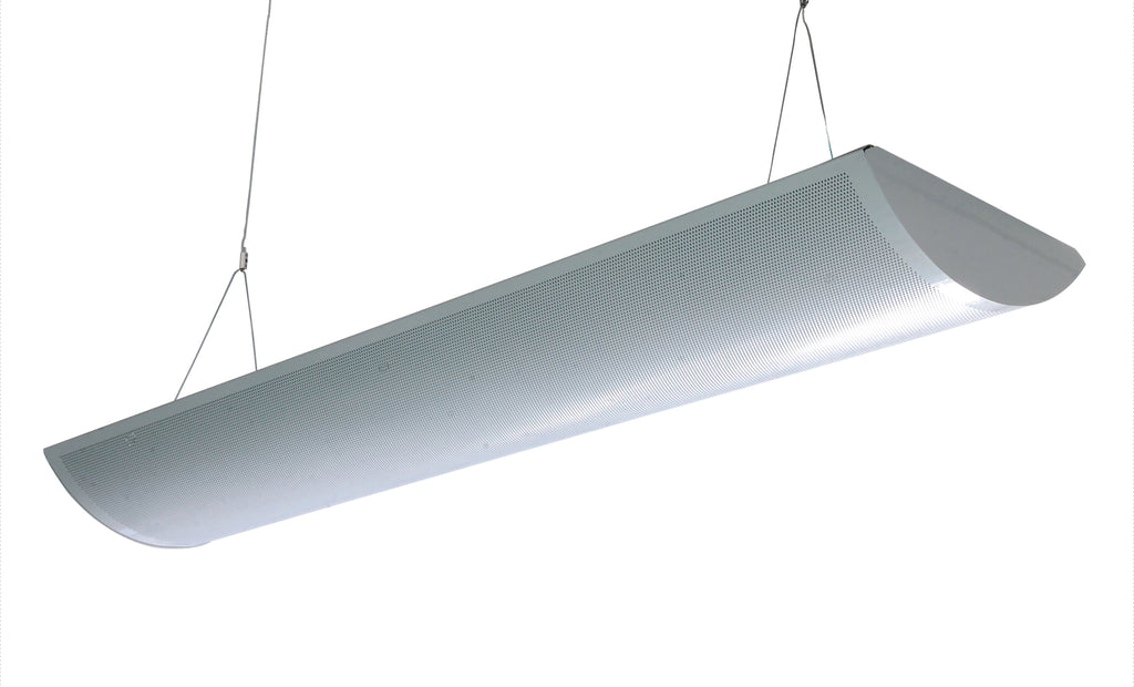 8 ft LED Direct / Indirect Suspended Linear Fixture G2, 13800 Lumens, Wattage & CCT Selectable, 120-277V, Black, White / Silver Finish