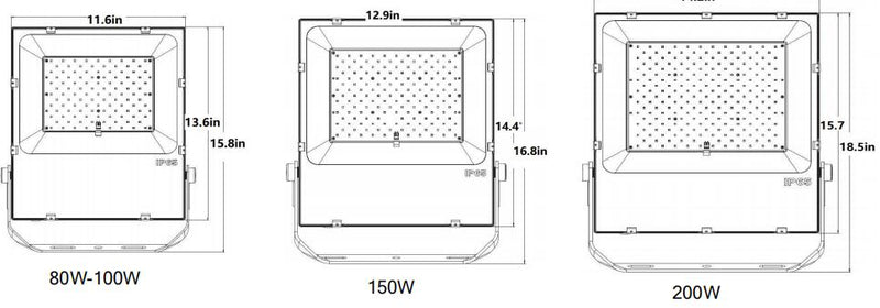 LED Flood Light, 200W, 5000K, Yoke Mount