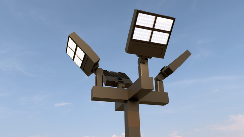 Picture Just To Show Pole Setup with Fixture (Fixture Pictured is Not Actual Fixture)