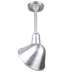 Quick Ship 10" Angled Shade Hi-Lite Stem Hung Pendant Collection, H-QSN18110 Series (Black, White, Galvanized Finishes)