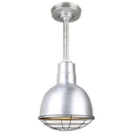 Quick Ship Hi-Lite 12" Deep Bowl Collection Stem Hung Pendant, H-QSN16112 Series (Black, White, Galvanized Finishes)