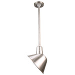 Quick Ship 10" Angled Shade Hi-Lite Stem Hung Pendant Collection, H-QSN18110 Series (Black, White, Galvanized Finishes)