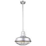 Quick Ship Hi-Lite 14" Warehouse Collection Stem Mount Pendant, H-QSN15114 Series (Black, White, Galvanized, Finishes