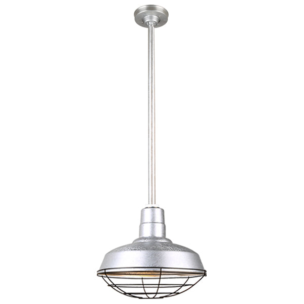 Quick Ship Hi-Lite 18" Warehouse Collection Stem Mount Pendant, H-QSN15118 Series (Black, White, Galvanized Finishes)