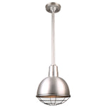 Quick Ship Hi-Lite 10" Deep Bowl Collection Stem Hung Pendant, H-QSN16110 Series (Black, White, Galvanized Finishes)