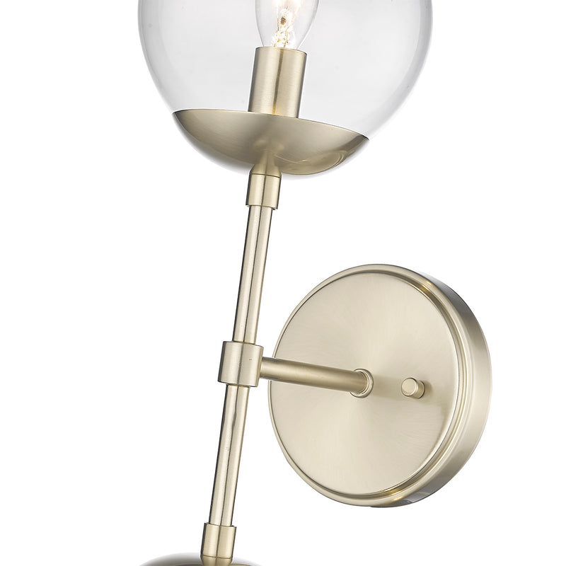 Millennium Lighting 2 Light Sconce, Matte Black or Modern Gold Finish, Avell Collection