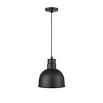 Millennium Lighting LED Outdoor 12" RLM Cord Hung Deep Bowl Shade Pendant Light, Satin Black