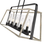 Millennium Lighting 5 Light Ceiling Chandelier, Bonnie Collection, Matte Black/Grey Wood